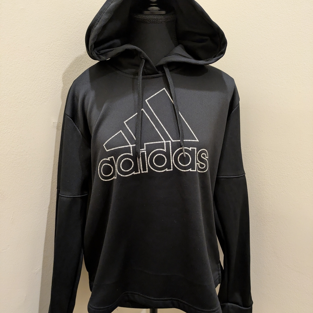 Adidas Black Trefoil Logo Hoodie Sweatshirt